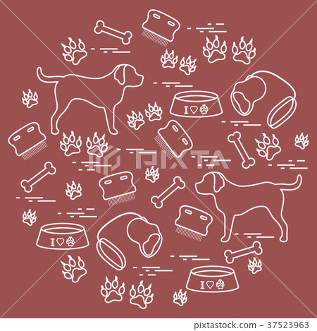Cute vector illustration goods to care for dogs 37523963
