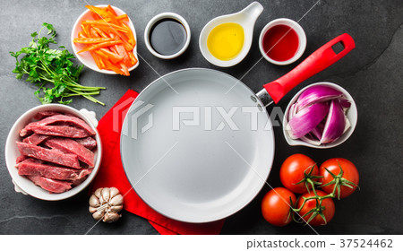 Ingredientes for cooking peruvian dish Lomo 37524462