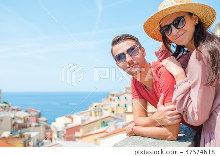 Young family of two with great view at old village Young family of two with great view at old village 37524618