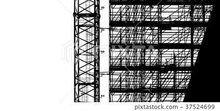 silhouette of scaffolding construction building silhouette of scaffolding construction building 37524699