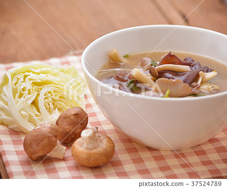 Thai three mushroom soup Thai three mushroom soup 37524789