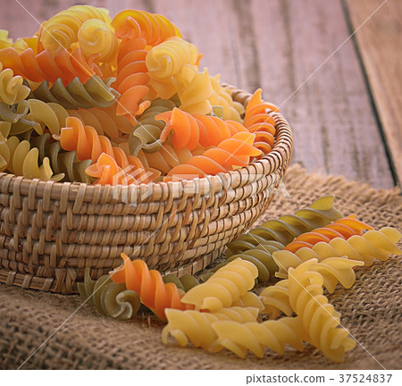 Italian food close up isolated on wooden 37524837
