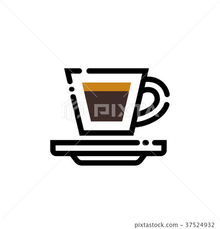 Coffee espresso cup line art illustration. Line Coffee espresso cup line art illustration. Line 37524932