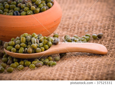 Green bean or mung bean on background. 37525331
