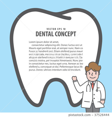 Doctor character & tooth text box vector Doctor character & tooth text box vector 37526444