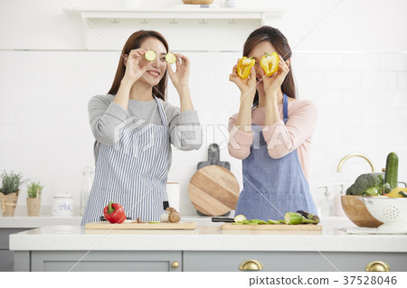 媽媽，女兒，生活，韓國人 37528046