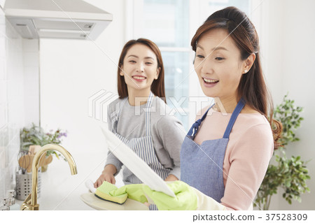 媽媽，女兒，生活，韓國人 37528309