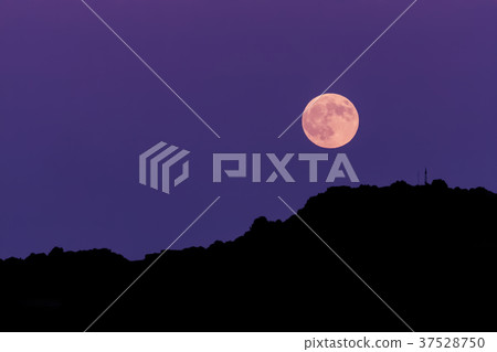 Ultraviolet Sky With Full Moon Ultraviolet Sky With Full Moon 37528750