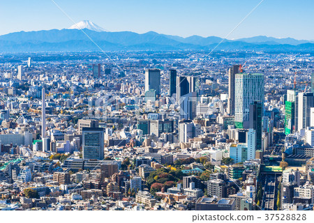 Fuji seen from the center of Tokyo 37528828