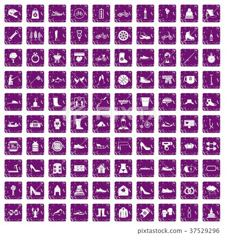 100 shoe icons set grunge purple 100 shoe icons set grunge purple 37529296