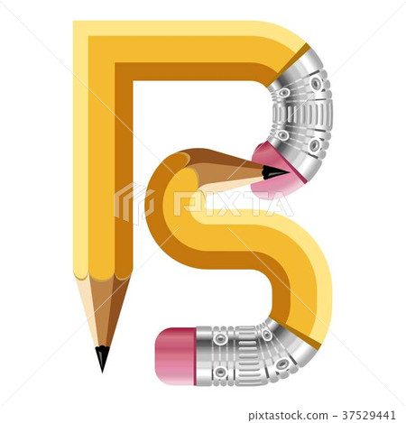 Letter b pencil icon, cartoon style Letter b pencil icon, cartoon style 37529441