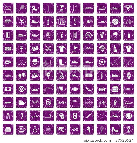100 sneakers icons set grunge purple 100 sneakers icons set grunge purple 37529524