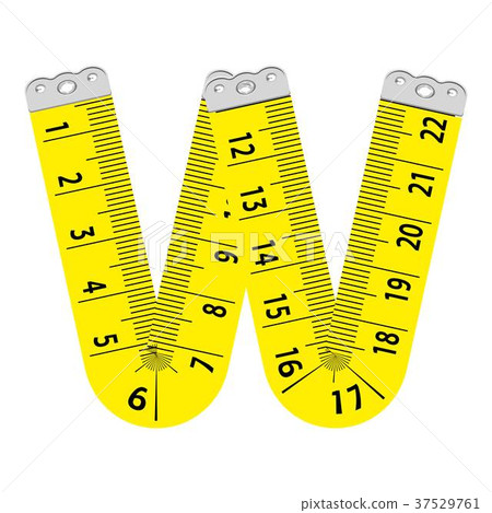 Letter w ruler icon, cartoon style 37529761