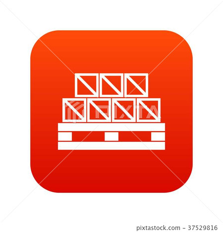 Boxes goods icon digital red 37529816