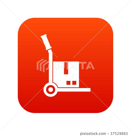 Truck with cargo icon digital red 37529883