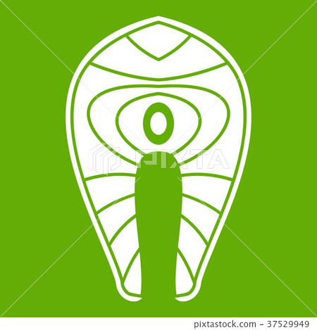 Salmon steak icon green 37529949
