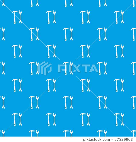 Hammer and wrench pattern seamless blue Hammer and wrench pattern seamless blue 37529968