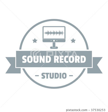 Modern sound studio logo, simple gray style - Stock Illustration ...
