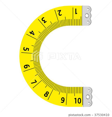 Letter c ruler icon, cartoon style 37530410
