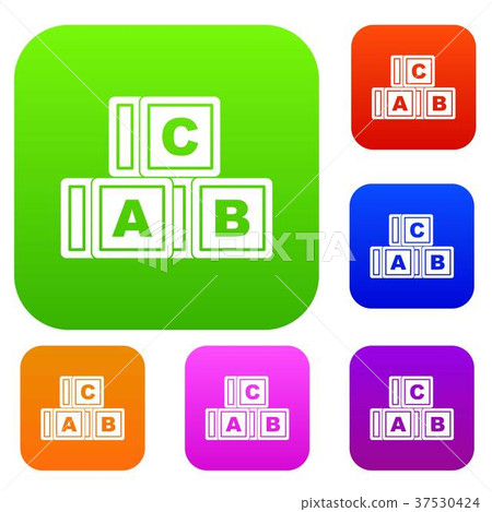 ABC cubes set color collection 37530424