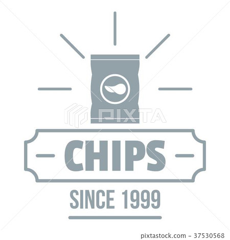 Chips logo, simple gray style Chips logo, simple gray style 37530568