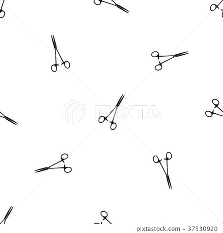 Medical clamp scissors pattern seamless black 37530920