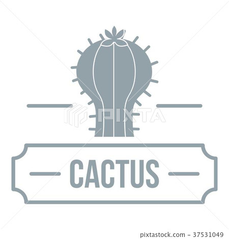 Decoration cactus logo, simple gray style 37531049