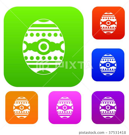 Beautiful easter egg set color collection 37531418