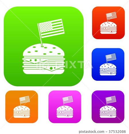 Hamburger set color collection - Stock Illustration [37532086] - PIXTA