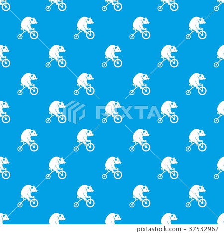 Bear on a bike pattern seamless blue Bear on a bike pattern seamless blue 37532962