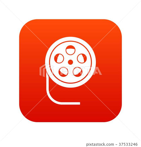 Reel with film icon digital red Reel with film icon digital red 37533246