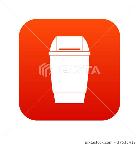 Flip lid bin icon digital red 37533412