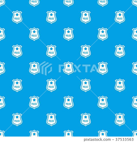 Police badge pattern seamless blue 37533563