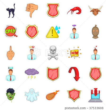 Pressure icons set, cartoon style Pressure icons set, cartoon style 37533608