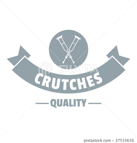 Quality crutches logo, simple gray style Quality crutches logo, simple gray style 37533638