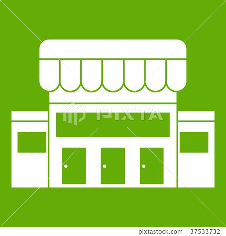 Supermarket building icon green Supermarket building icon green 37533732