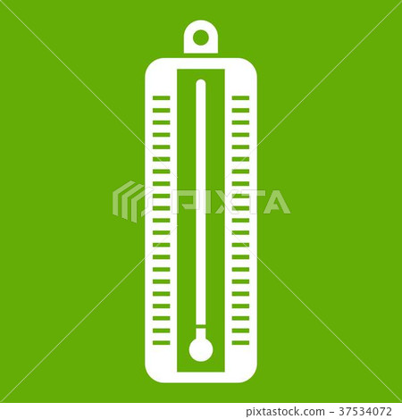 Thermometer indicates low temperature icon green Thermometer indicates low temperature icon green 37534072