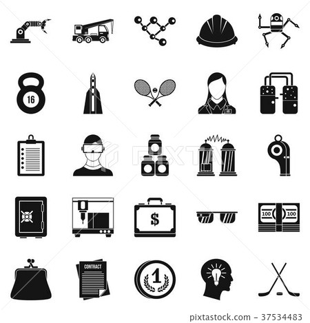 Success icons set, simple style Success icons set, simple style 37534483