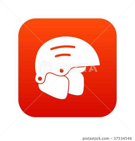 Snowboard helmets icon digital red Snowboard helmets icon digital red 37534548