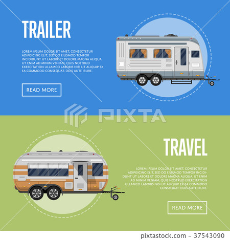 Modern travel trailer flyers set Modern travel trailer flyers set 37543090