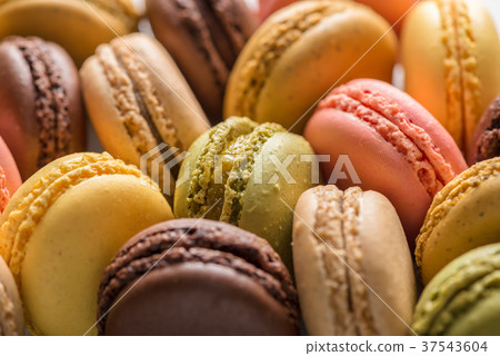 sweet macaroons cake like background, pastel color 37543604