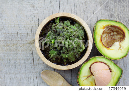 Avocado on wooden. 37544059