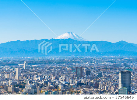從東京市中心看到的富士山 37546649