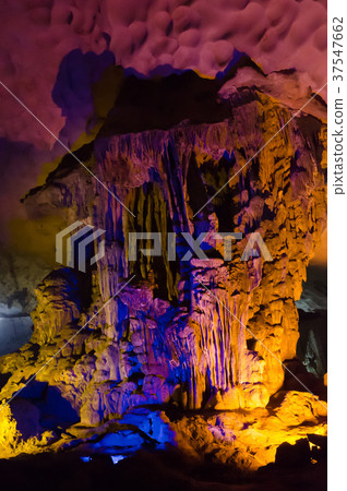 Interior view of Surprise Cave,Vietnam. 37547662