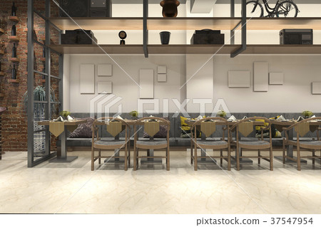 loft wood luxury hotel reception and cafe lounge 37547954