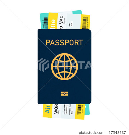 passport and boarding pass tickets icon 37548587