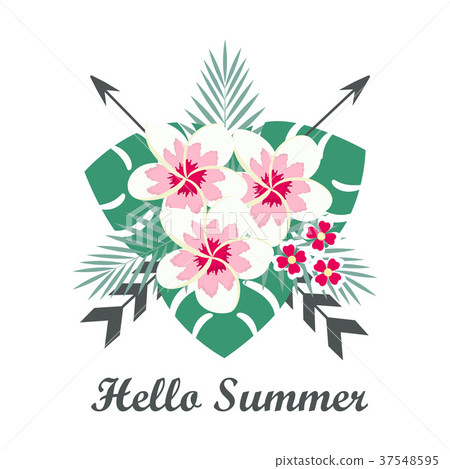 set with flowers and arrows set with flowers and arrows 37548595