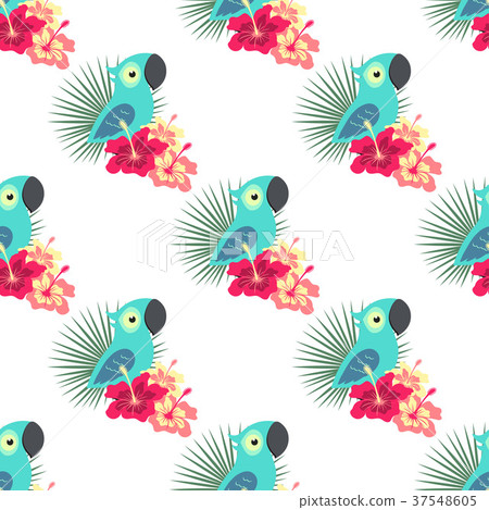 tropical pattern with parrot 37548605