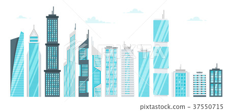 set of city modern skyscrapers 37550715