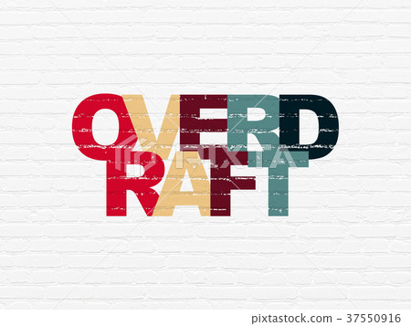 Finance concept: Overdraft on wall background Finance concept: Overdraft on wall background 37550916